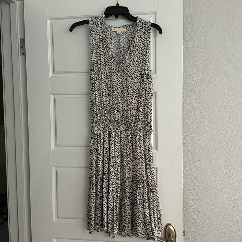Love Stitch sleeveless leopard print mini dress, size small